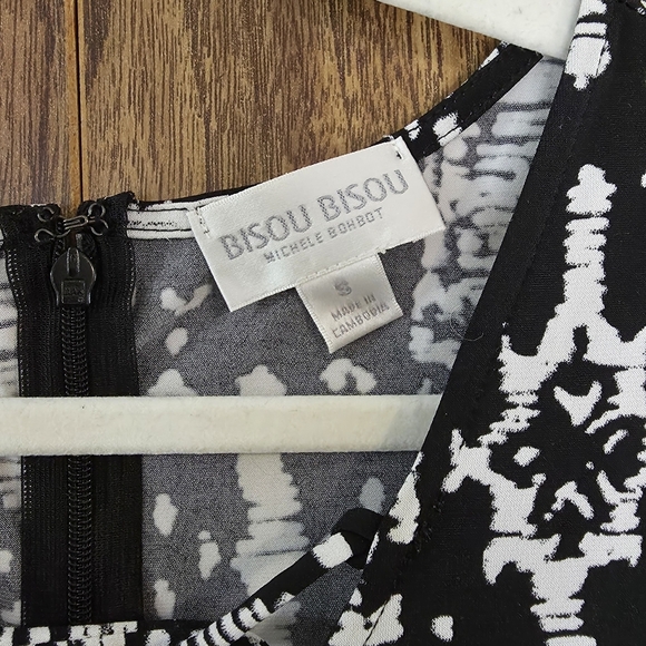 Bisou Bisou Monochrome Patterned Mini Dress Size M Bohochic - Picture 5 of 11